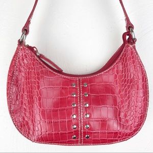 Nine West Mini Handbag Purse Red & Silver